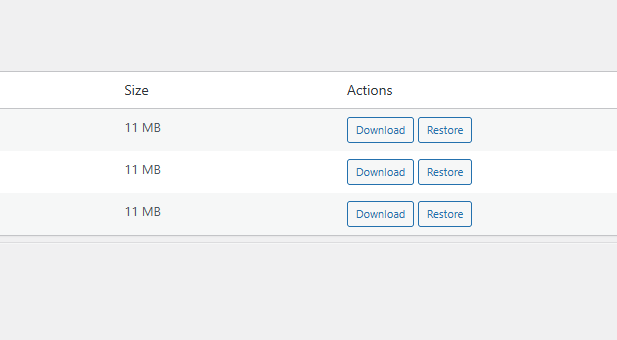One click restore / download