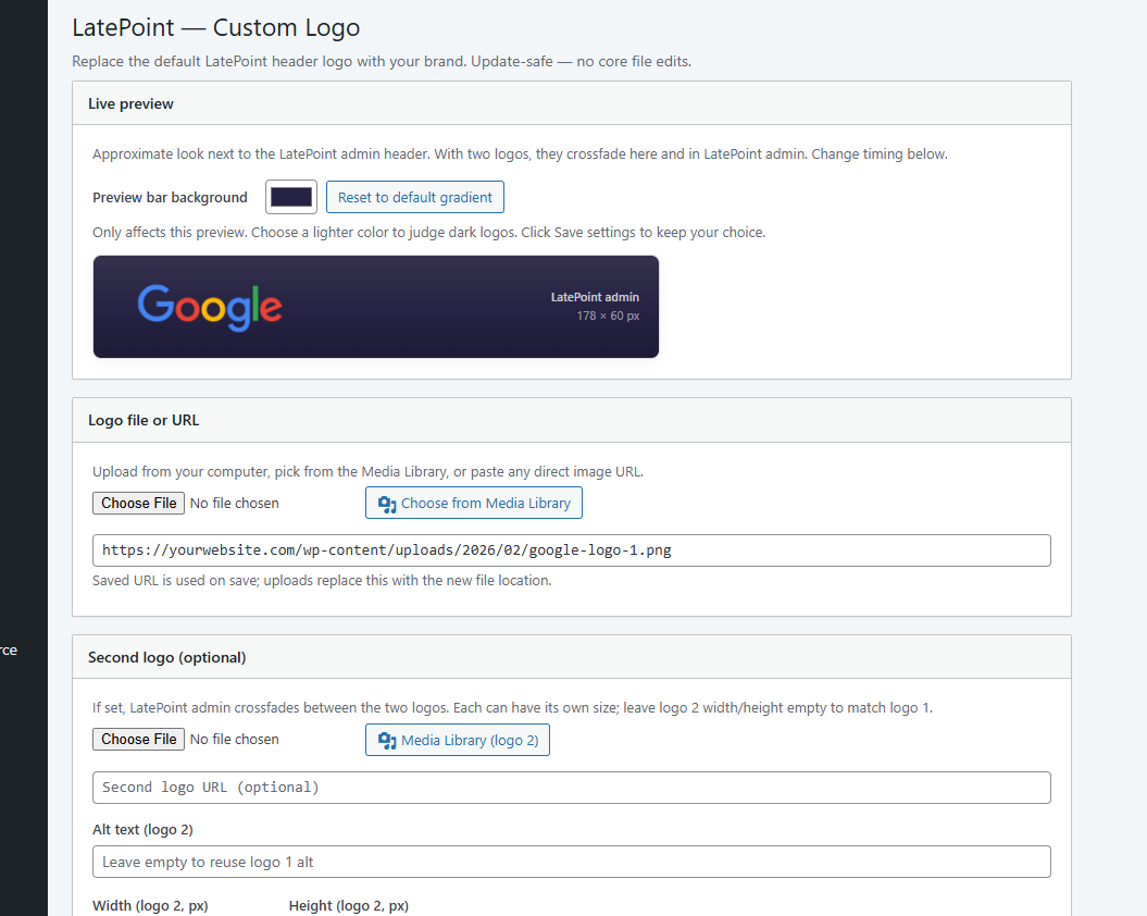 Quick upload or choose from libray and view with color background example.
