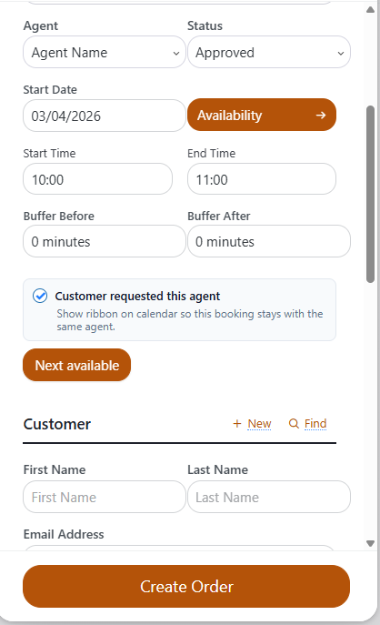 Check if you want in the booking form for a specific agent
